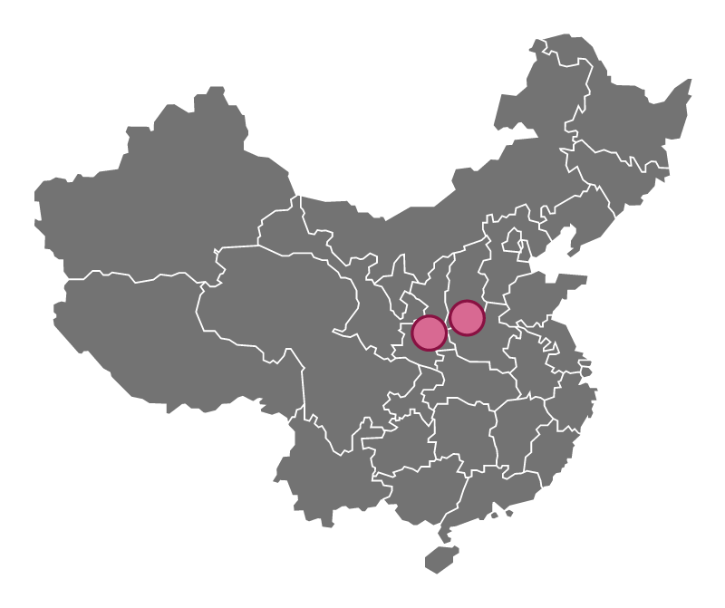 中国でのりんご栽培エリア地図