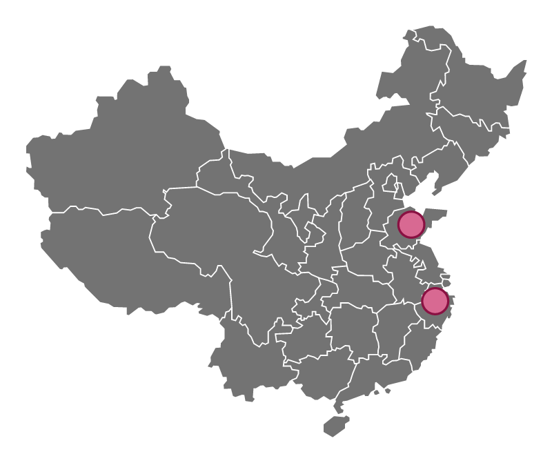 中国でのカリフラワー栽培エリア地図