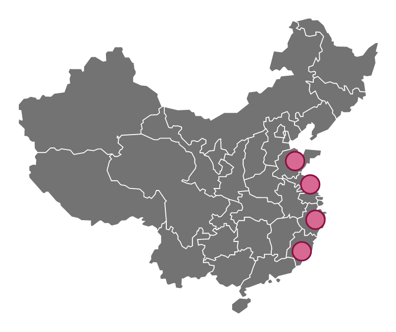 中国での枝豆栽培エリア地図