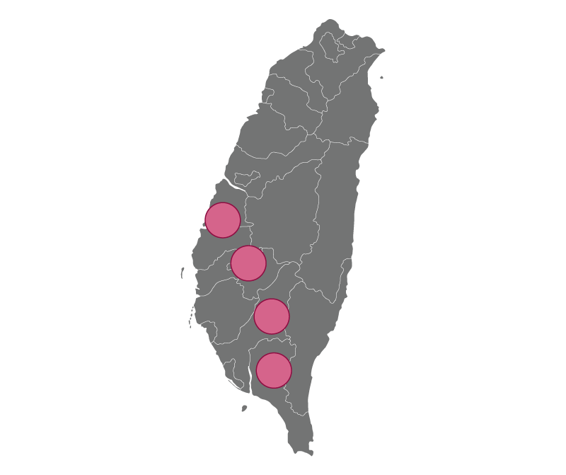 台湾での枝豆栽培エリア地図